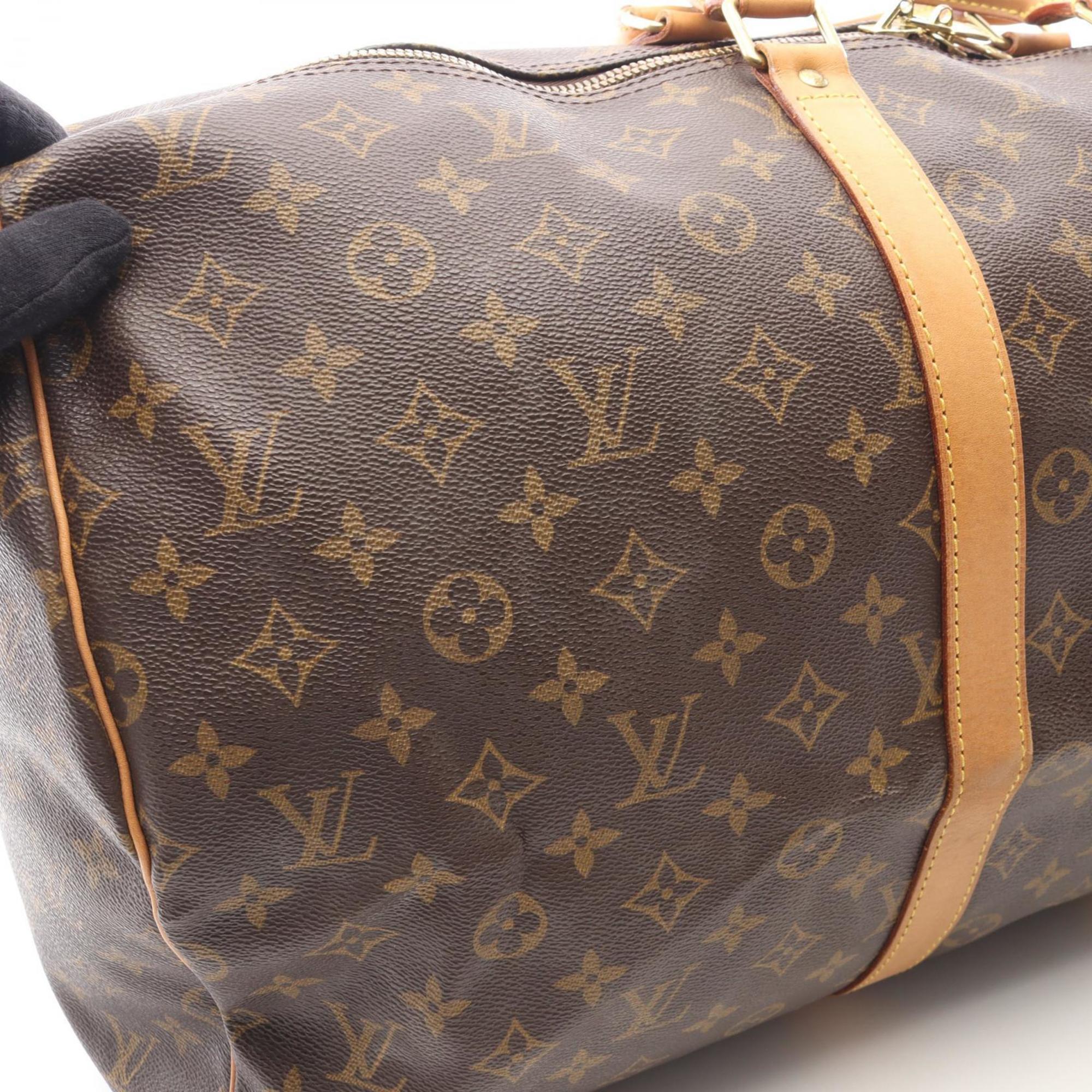 Louis Vuitton Brown Monogram Coated Canvas Leather Boston Bag (Pre-Owned)