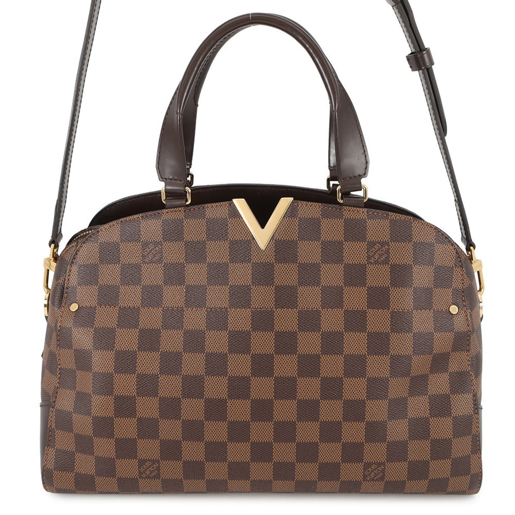 Louis Vuitton Beige Brown Damier Canvas Exotic Leather Handbag (Pre-Owned)