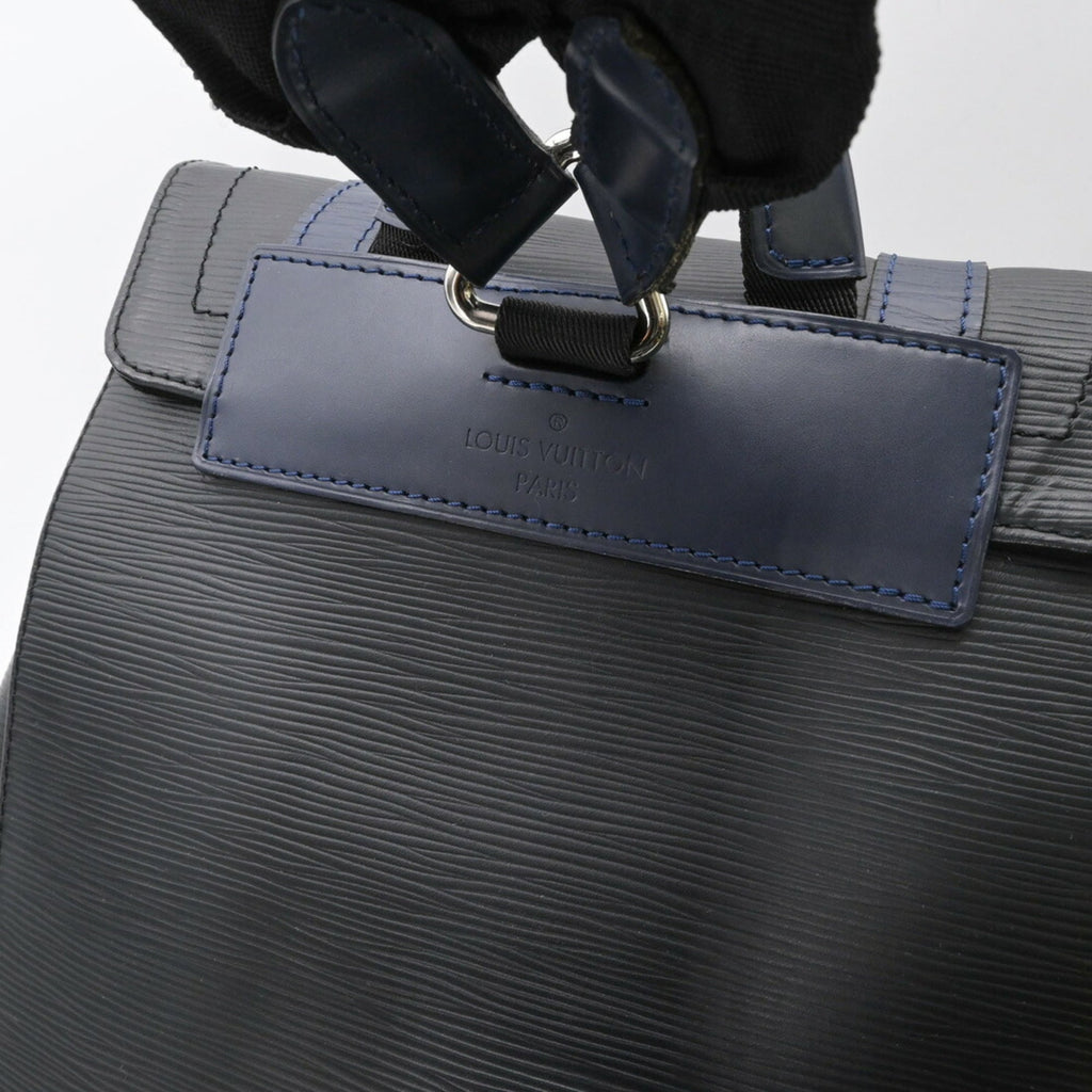 Louis Vuitton Black Blue Gray Monogram Eclipse Monogram Eclipse Epi Leather Backpack (Pre-Owned)