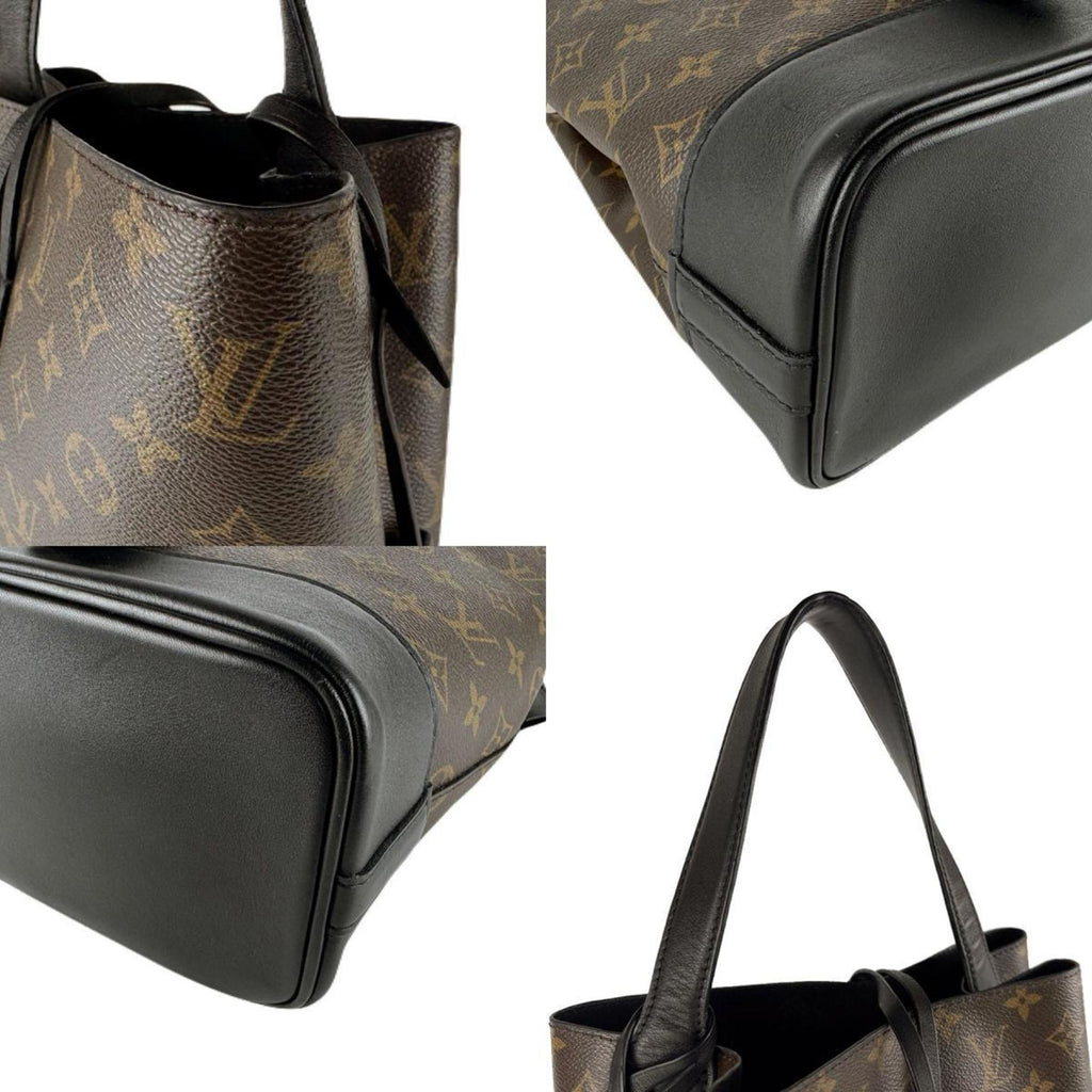 Louis Vuitton Black Brown Monogram Leather Handbag (Pre-Owned)