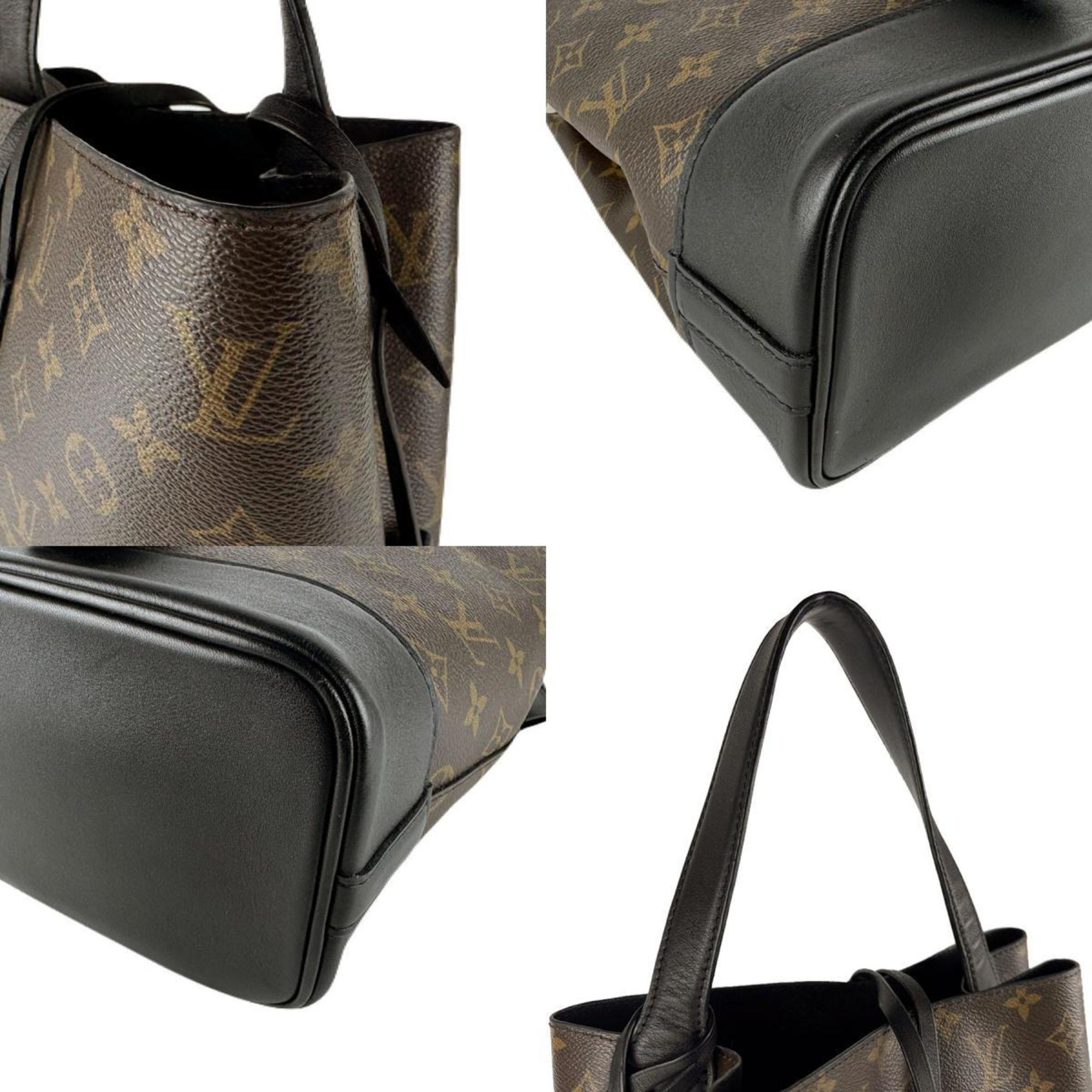 Louis Vuitton Black Brown Monogram Leather Handbag (Pre-Owned)