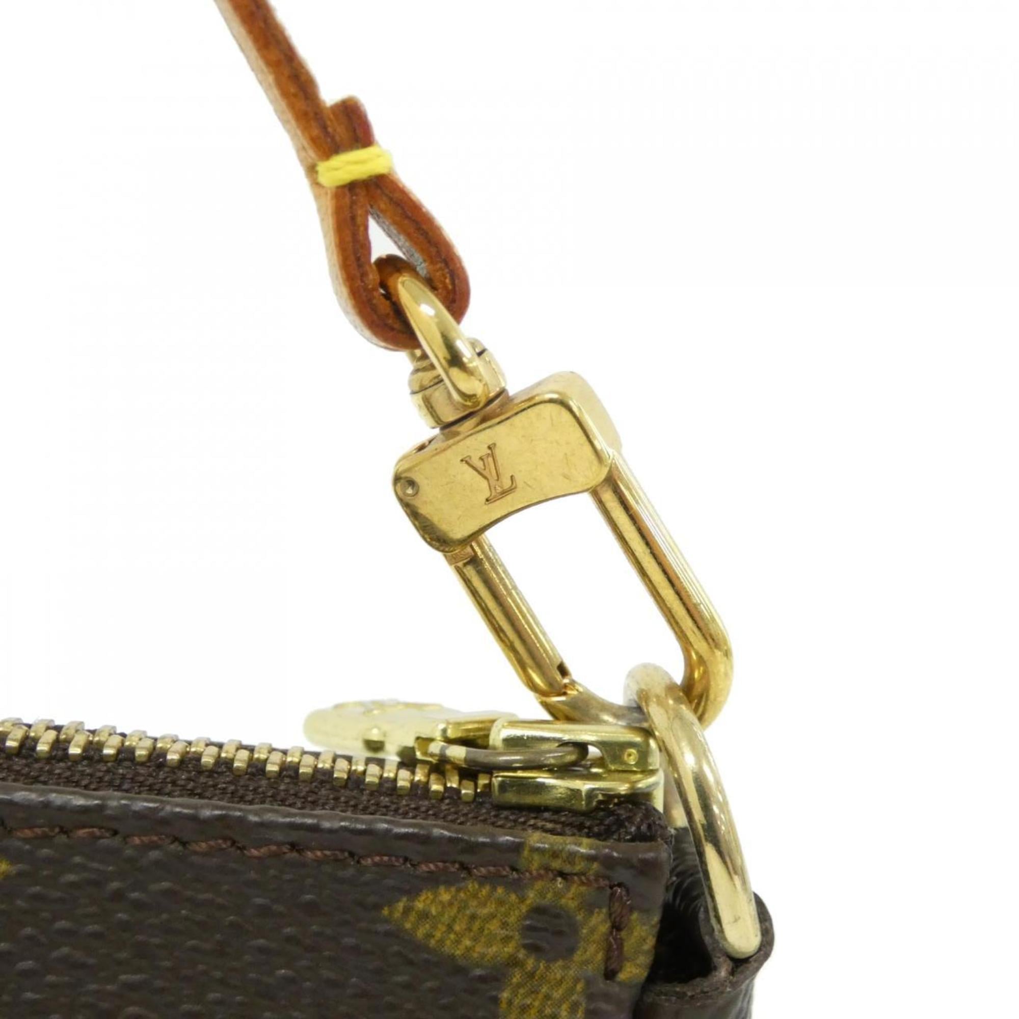 Louis Vuitton Marron Coated Canvas Pochette Pouch (Pre-Owned)
