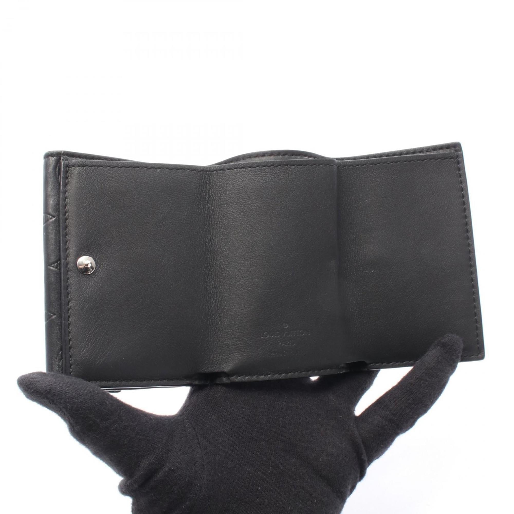 Louis Vuitton Black Noir Monogram Shadow Wallet (Tri-Fold) (Pre-Owned)