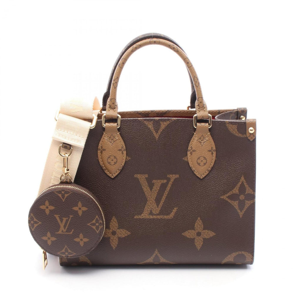 Louis Vuitton Beige Brown Coated Canvas Handbag (Pre-Owned)