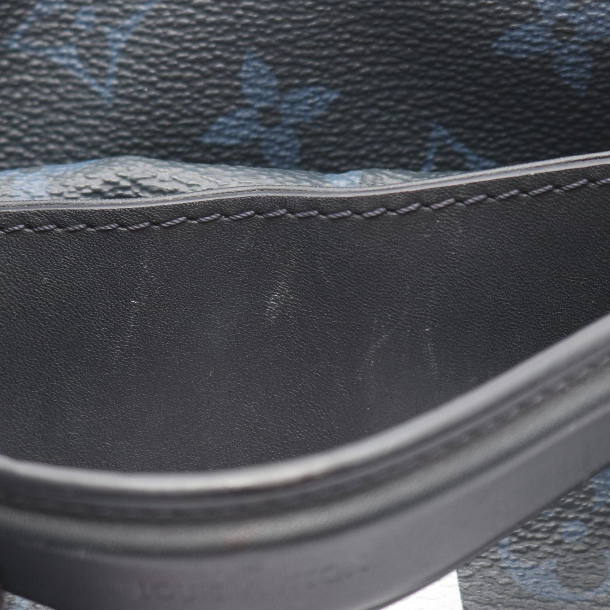Louis Vuitton Black Multi-Color Navy Coated Canvas Leather Tote Bag (Pre-Owned)