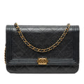 Boy Wallet on Chain Quilted Caviar