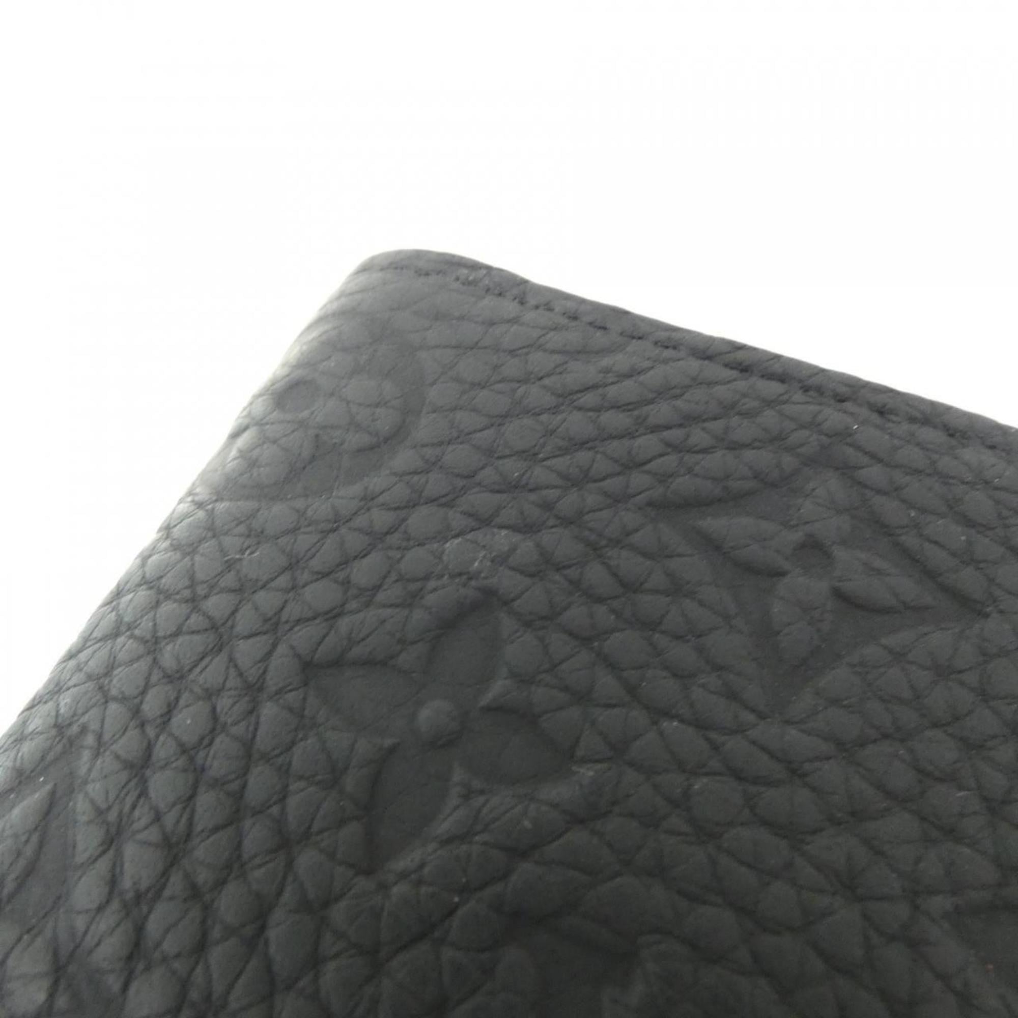 Louis Vuitton Black Leather Long Wallet (Bi-Fold) (Pre-Owned)