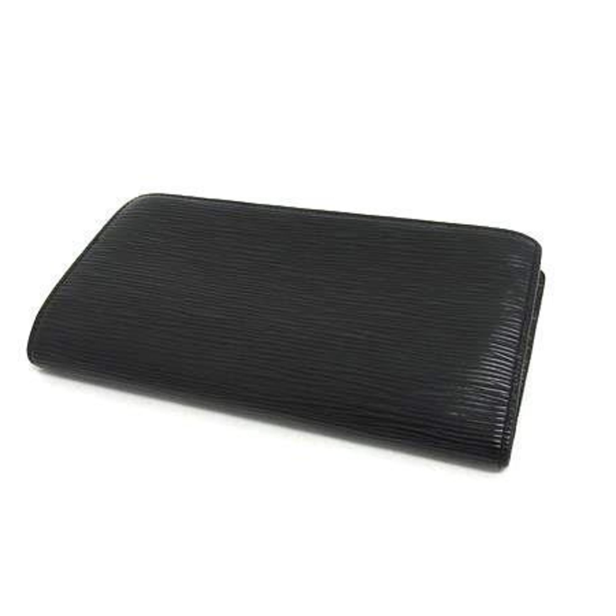 Louis Vuitton Black Leather Long Wallet (Bi-Fold) (Pre-Owned)