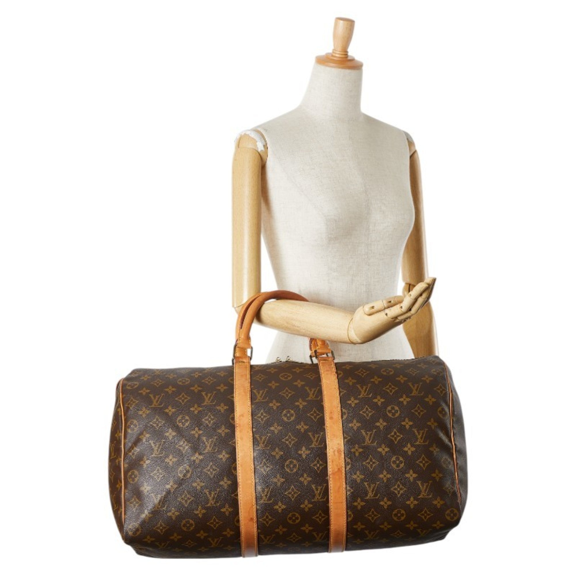 Louis Vuitton Brown Pvc Leather Boston Bag (Pre-Owned)