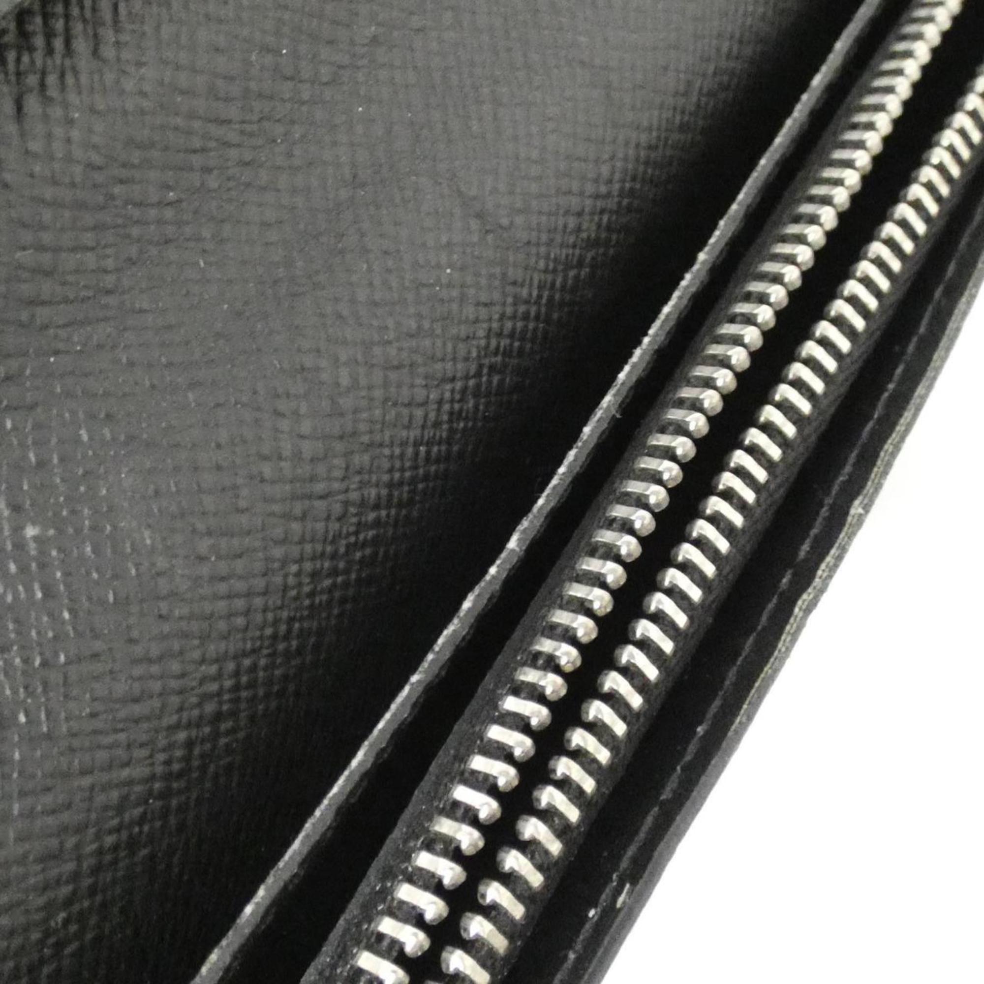 Louis Vuitton Black Leather Long Wallet (Bi-Fold) (Pre-Owned)