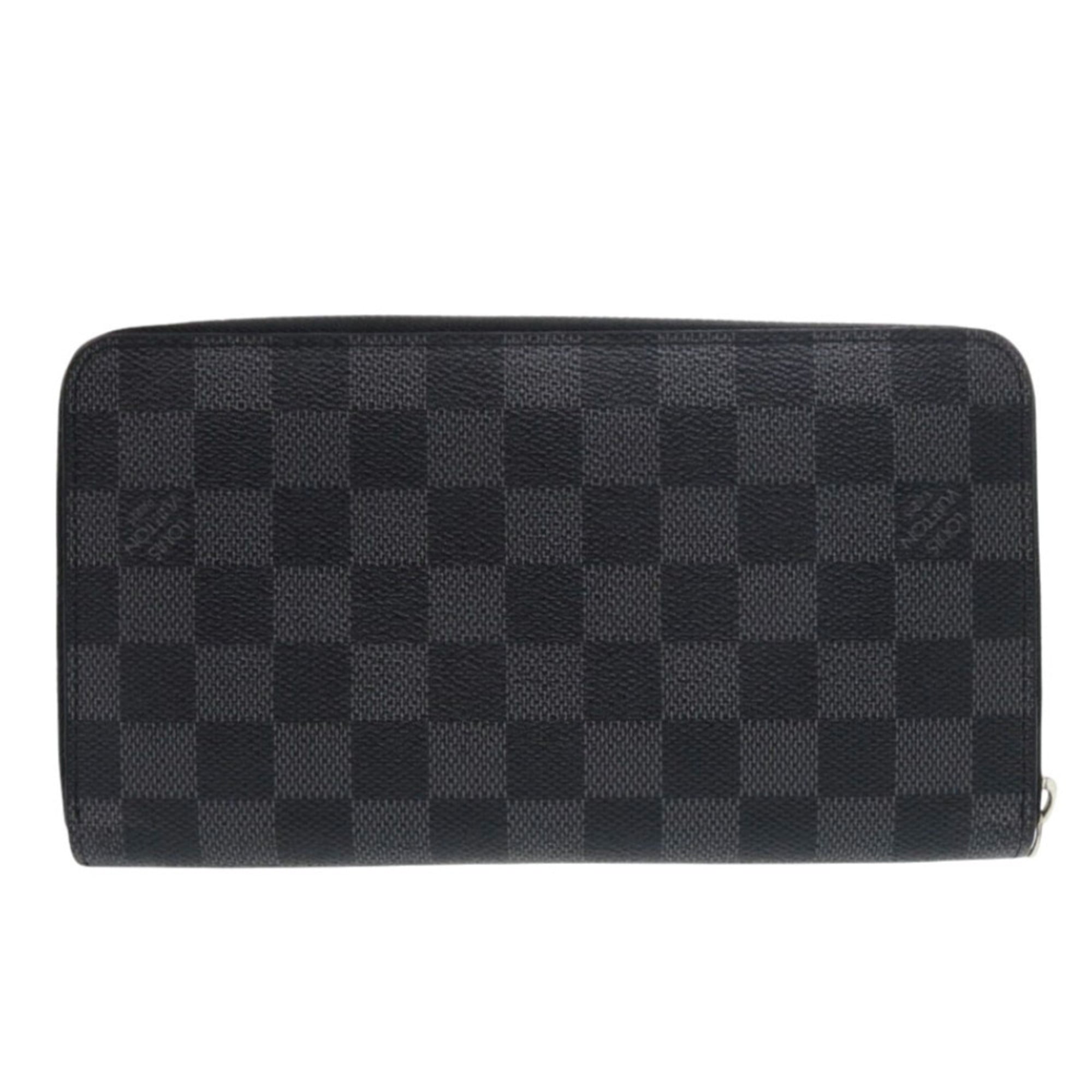 Louis Vuitton Black Gray Damier Graphite Canvas Long Wallet (Bi-Fold) (Pre-Owned)