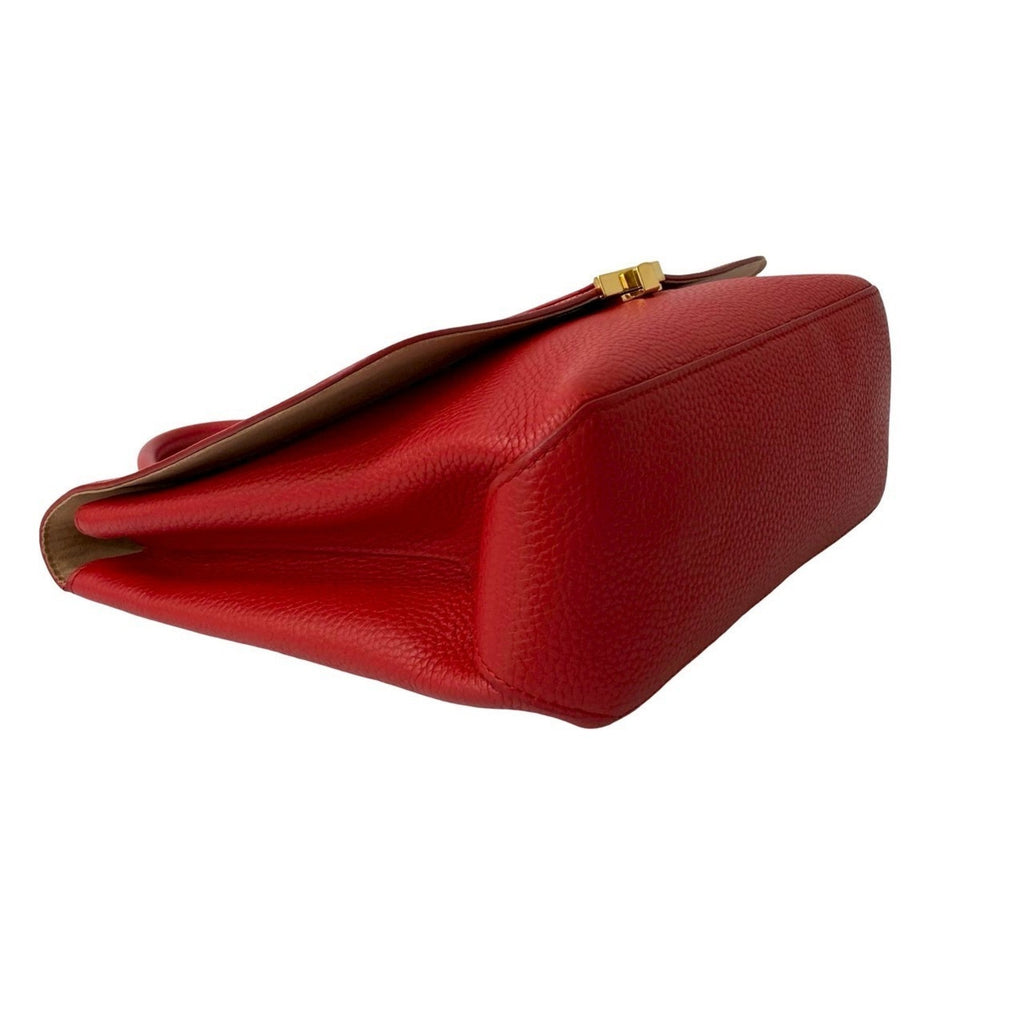 Louis Vuitton Red Color Leather Handbag Shoulder Bag Tote Bag (Pre-Owned)