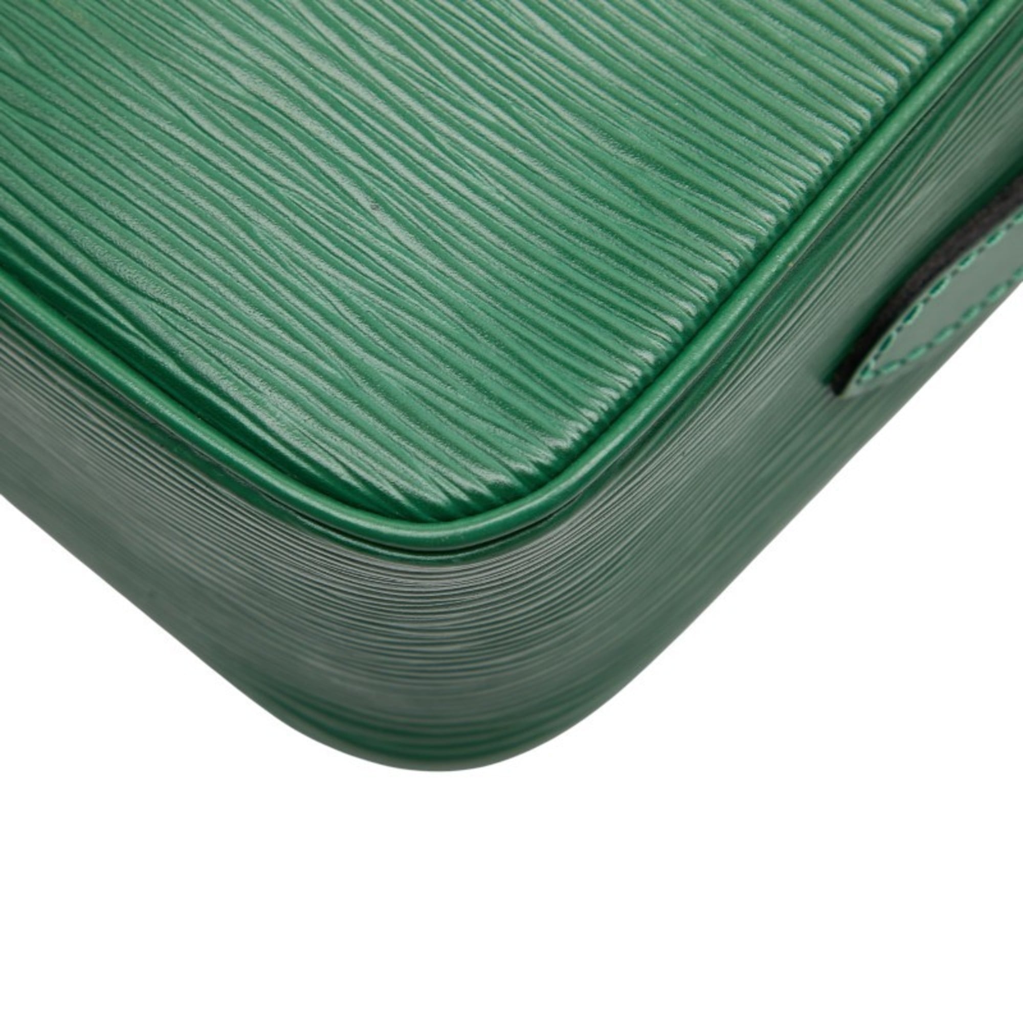 Louis Vuitton Borneo Green Leather Shoulder Bag (Pre-Owned)