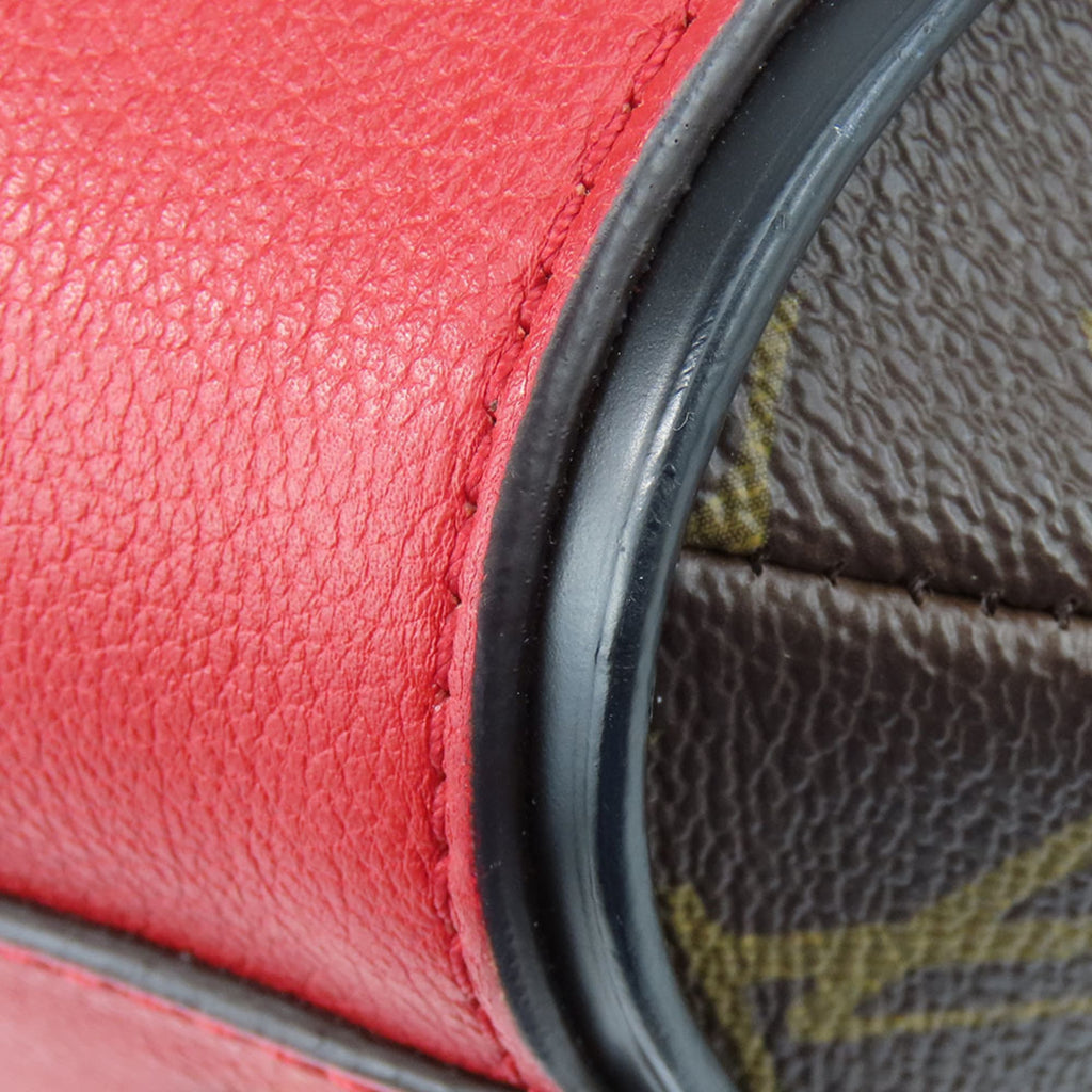 Louis Vuitton Monogram Cerise Red Brown Monogram Leather Tote Bag (Pre-Owned)