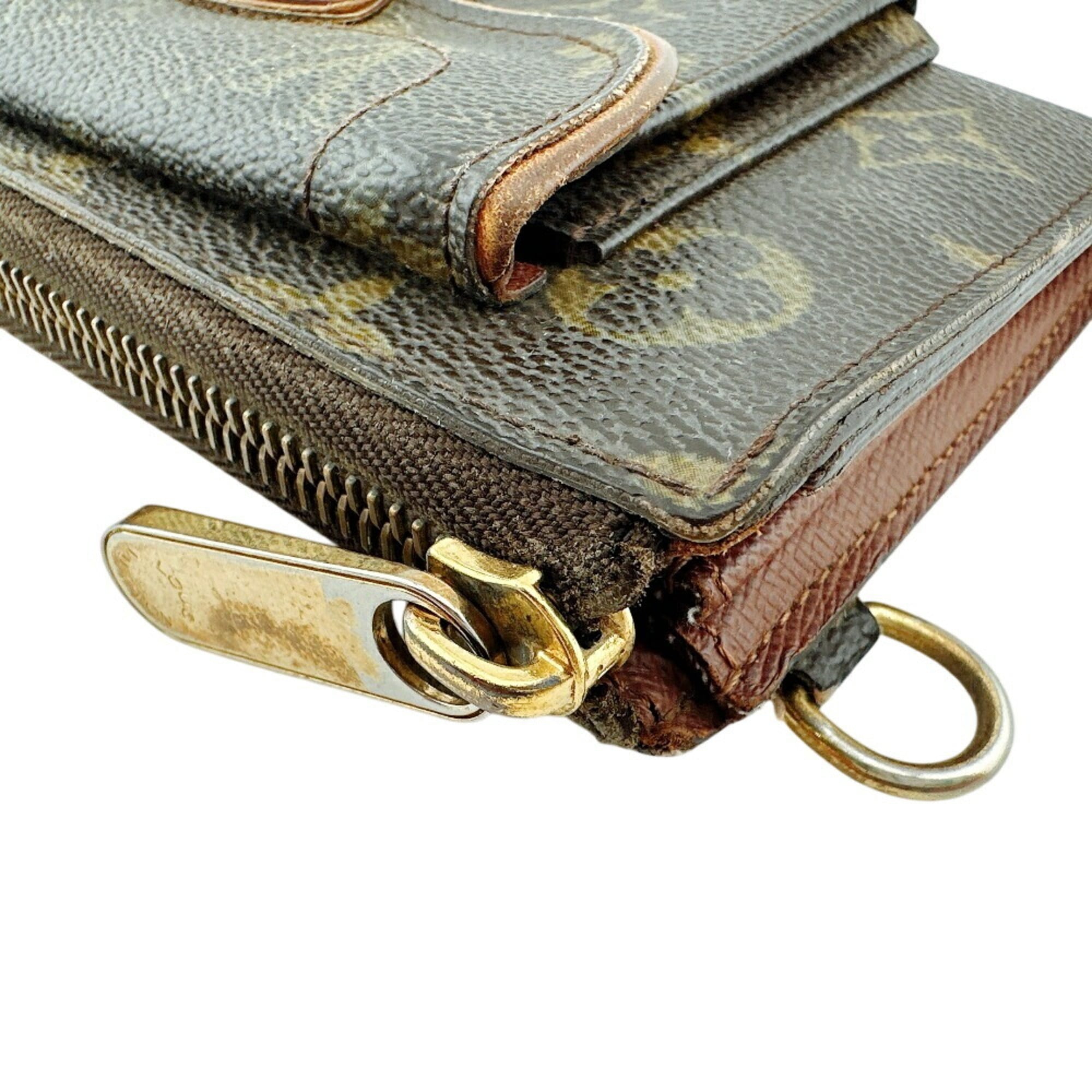 Louis Vuitton Brown Leather Coin Purse/Coin Case (Pre-Owned)