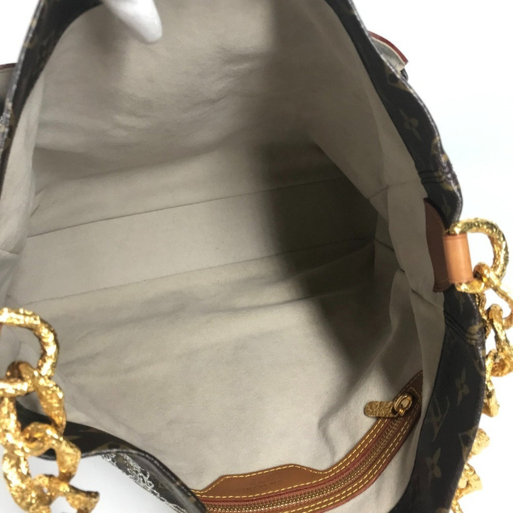 Louis Vuitton Argent Brown White Monogram Canvas Shoulder Bag Tote Bag (Pre-Owned)