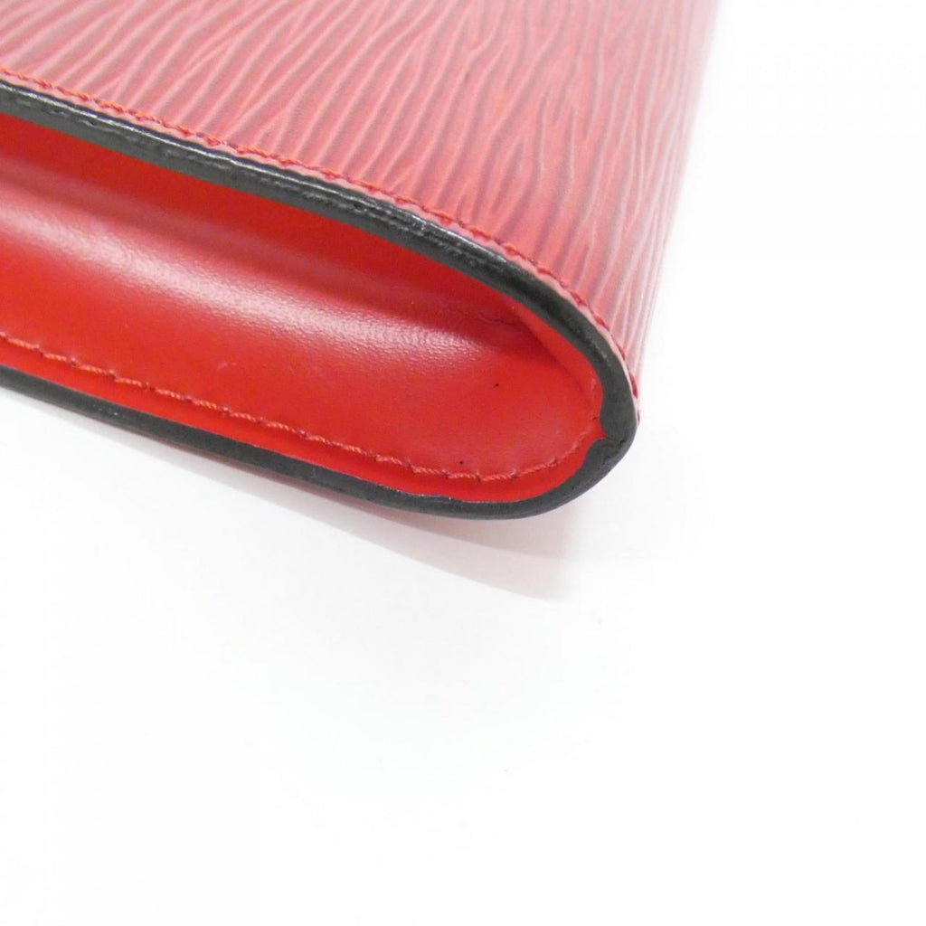 Louis Vuitton Red Color Leather Pochette Pouch (Pre-Owned)