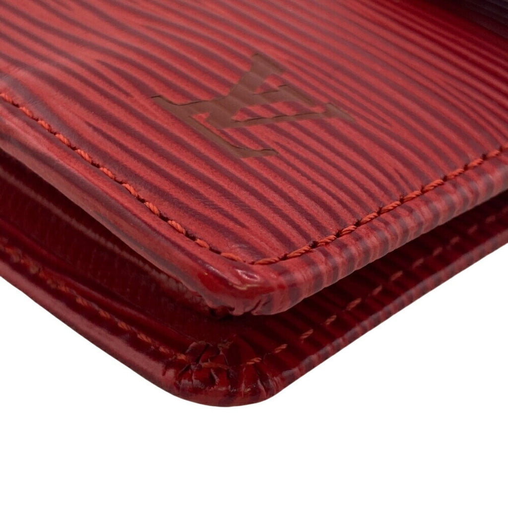 Louis Vuitton Castilian Red Red Color Leather Wallet (Bi-Fold) (Pre-Owned)