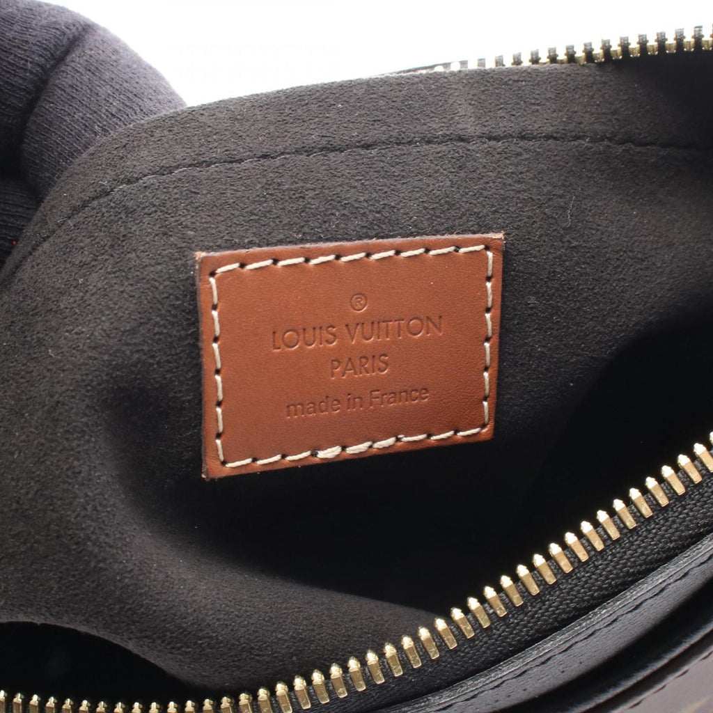 Louis Vuitton Black Brown Monogram Coated Canvas Leather Handbag (Pre-Owned)