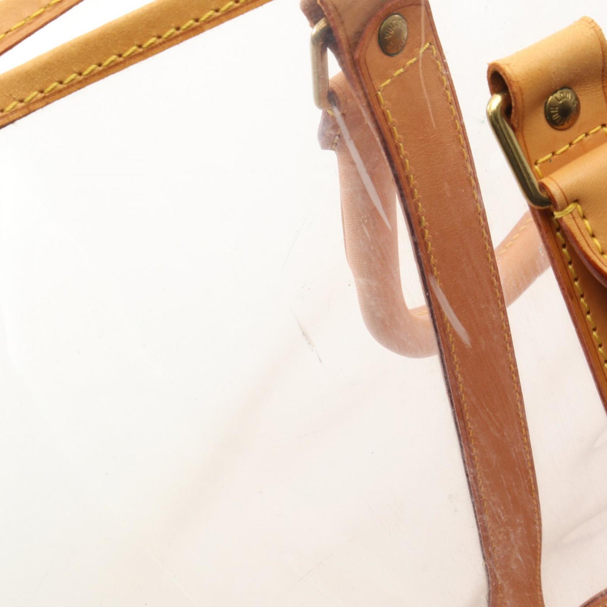 Louis Vuitton Brown Clear Vinyl Leather Tote Bag (Pre-Owned)
