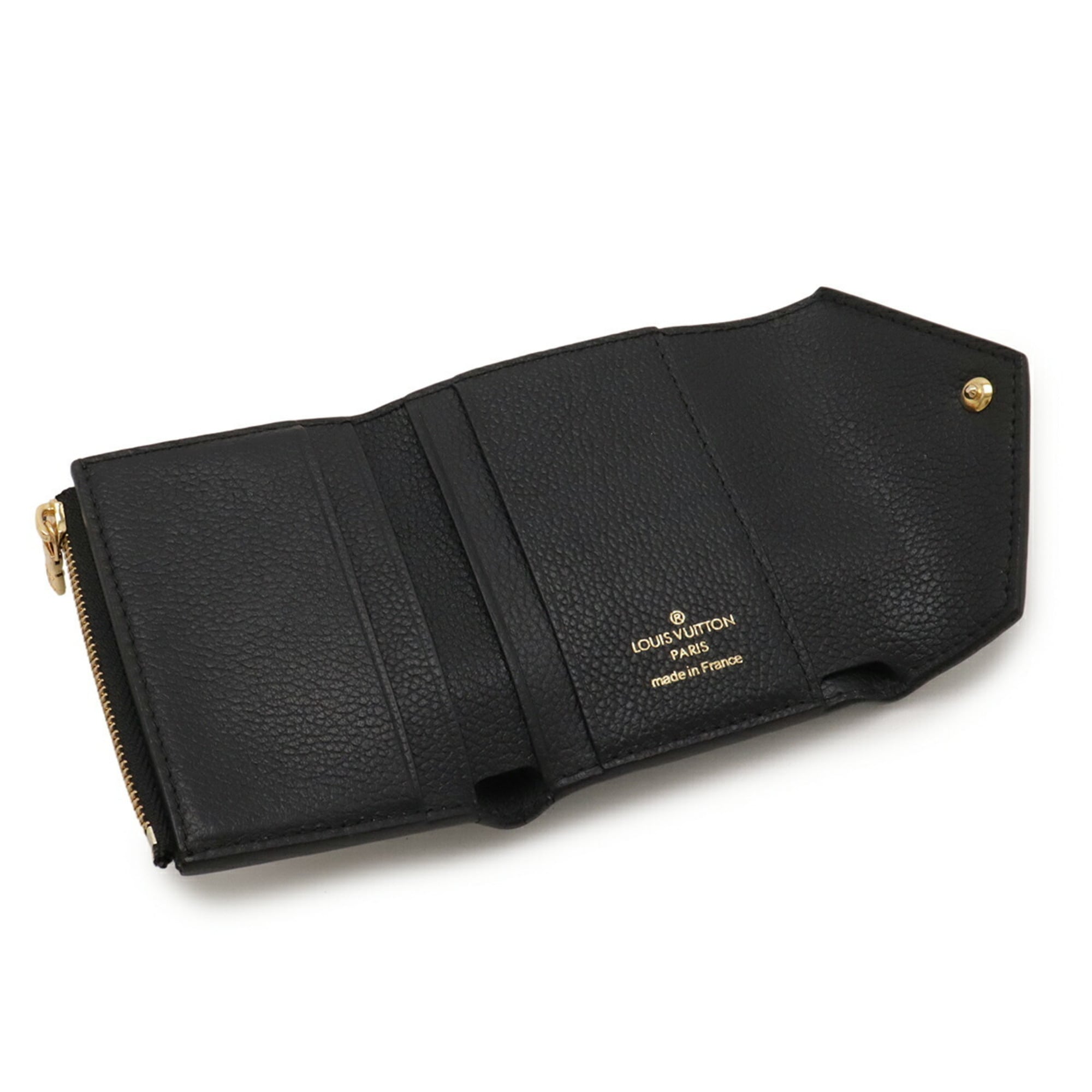 Louis Vuitton Black Noir Monogram Empreinte Leather Wallet (Tri-Fold) (Pre-Owned)