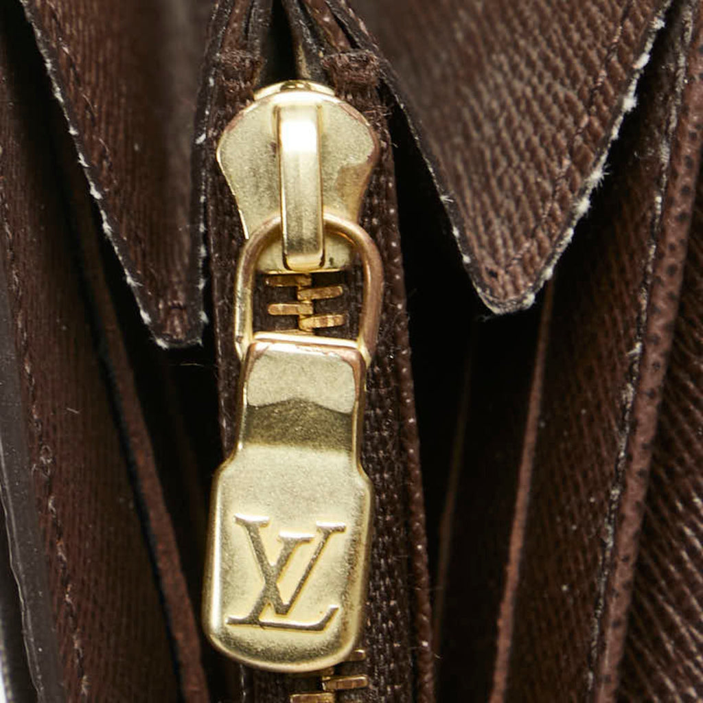 Louis Vuitton Brown Pvc Leather Long Wallet (Tri-Fold) (Pre-Owned)