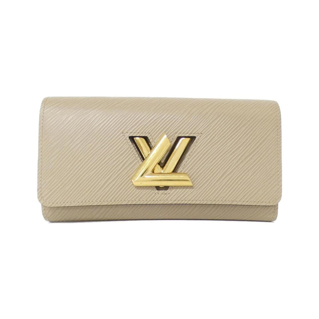 Louis Vuitton Beige Leather Long Wallet (Bi-Fold) (Pre-Owned)