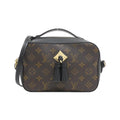 Louis Vuitton Black Marron Coated Canvas Leather Shoulder Bag (Pre-Owned)
