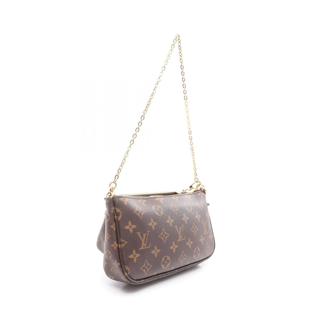 Louis Vuitton Monogram Brown Khaki Coated Canvas Leather Shoulder Bag (Pre-Owned)