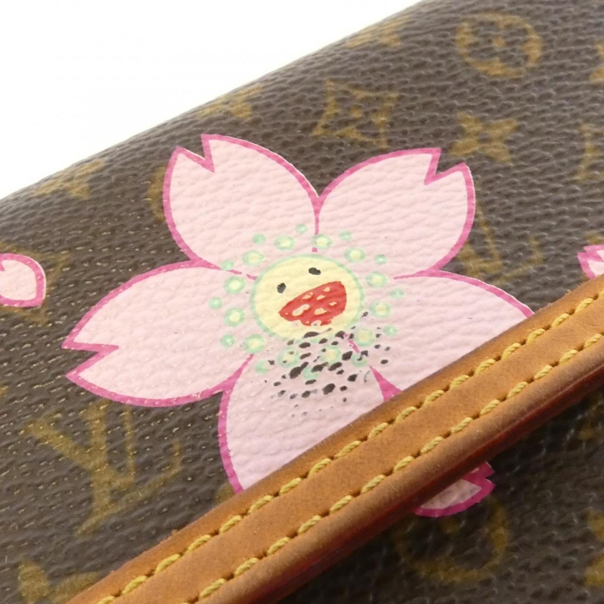 Louis Vuitton Brown Coated Canvas Long Wallet (Tri-Fold) (Pre-Owned)
