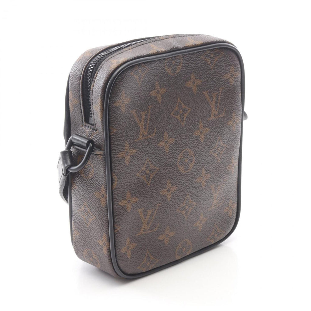 Louis Vuitton Black Brown Coated Canvas Leather Shoulder Bag (Pre-Owned)
