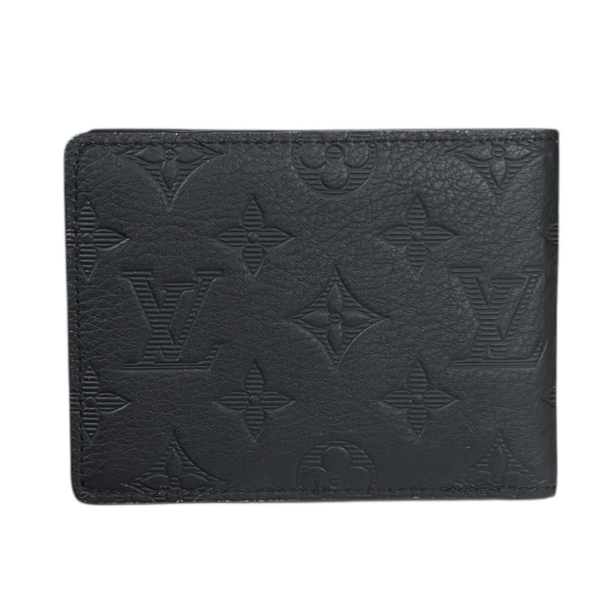 Louis Vuitton Black Leather Wallet (Bi-Fold) (Pre-Owned)