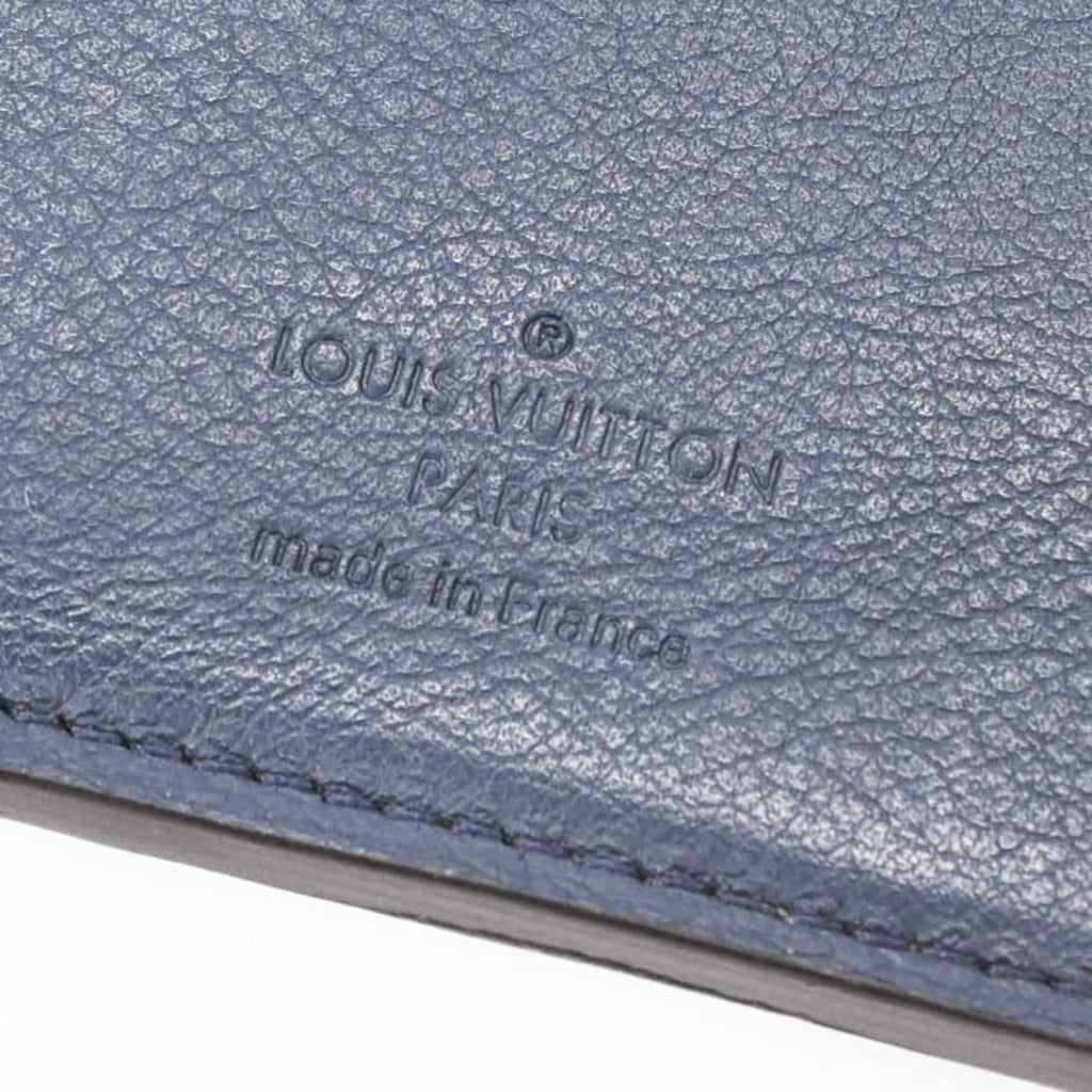 Louis Vuitton Navy Leather Long Wallet (Bi-Fold) (Pre-Owned)