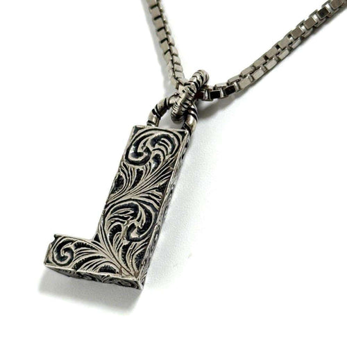 Alphabet Pendant Necklace Sterling Silver Initial L