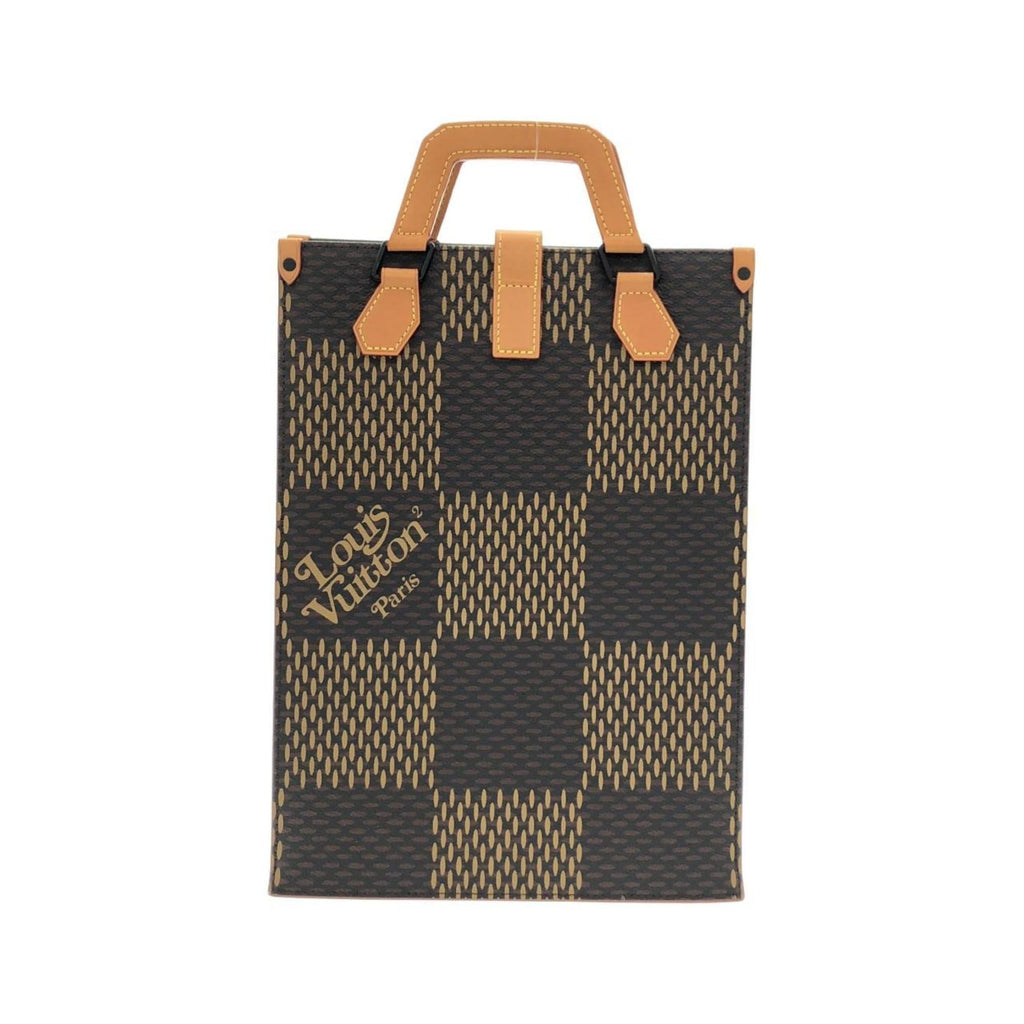Louis Vuitton Black Brown Coated Canvas Handbag (Pre-Owned)