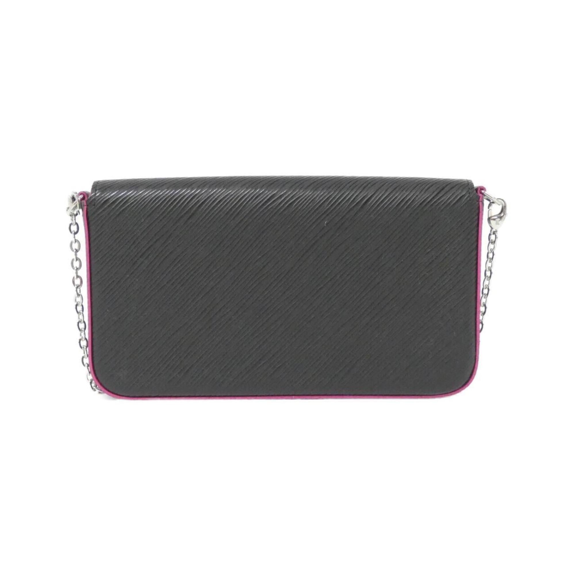Louis Vuitton Epi Hot Pink Noir Leather Pochette Shoulder Bag (Pre-Owned)