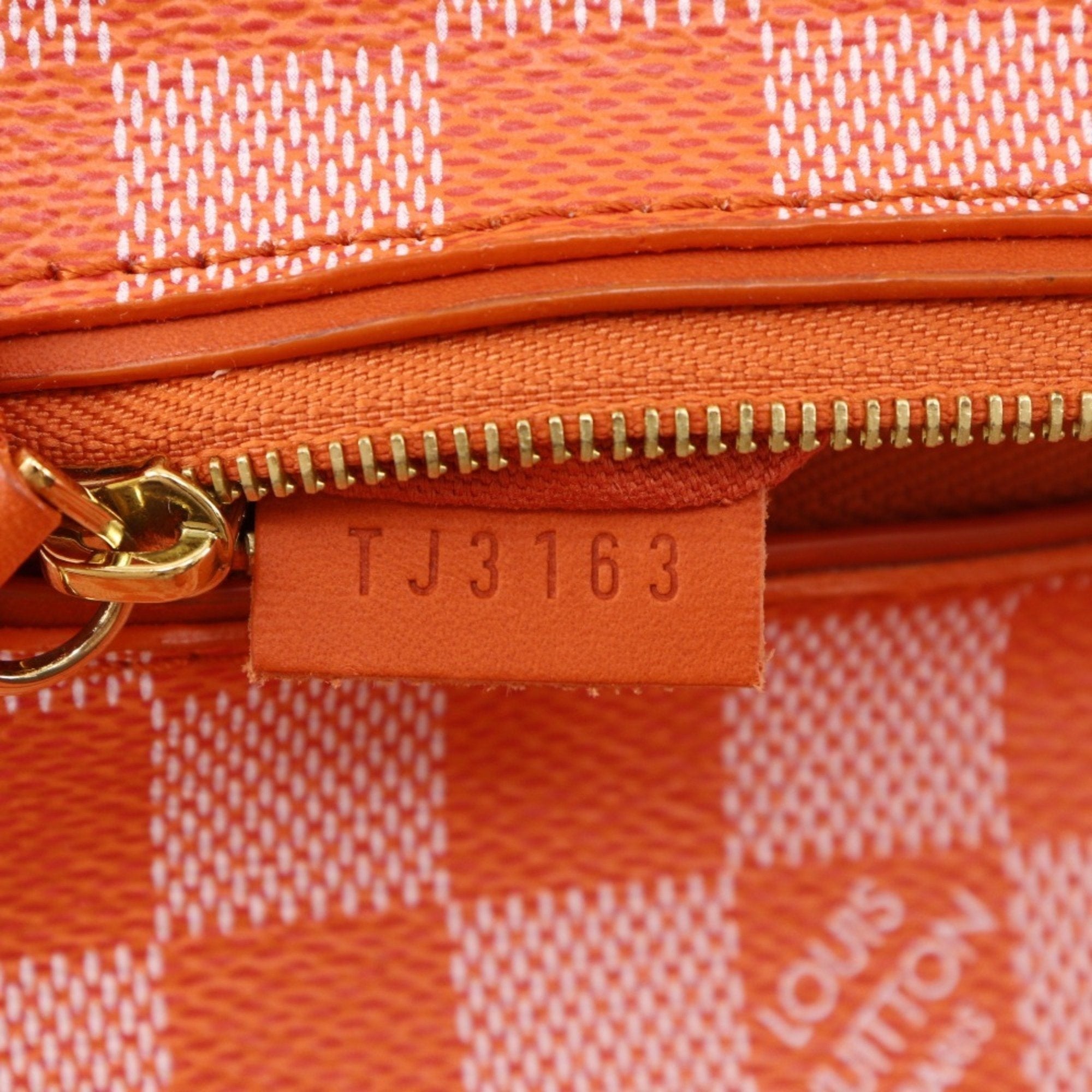 Louis Vuitton Orange Pimont Damier Canvas Handbag Tote Bag (Pre-Owned)
