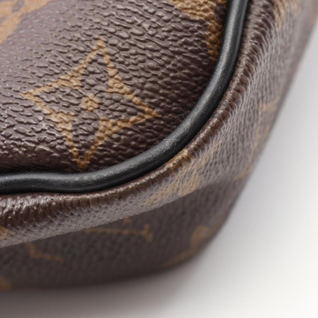 Louis Vuitton Black Brown Coated Canvas Leather Briefcase (Pre-Owned)