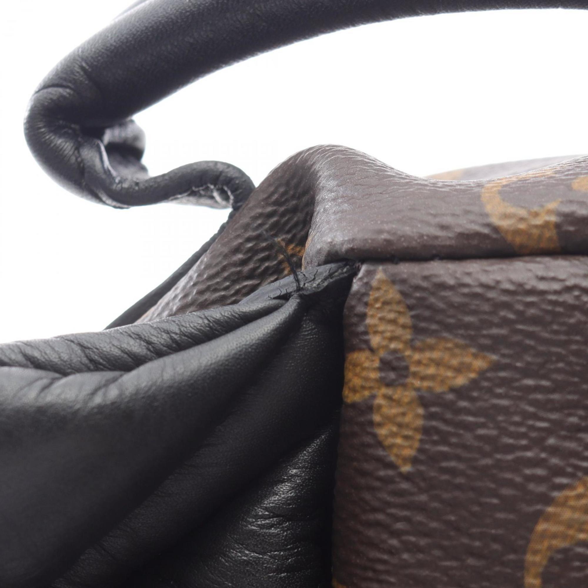 Louis Vuitton Black Brown Coated Canvas Leather Backpack (Pre-Owned)