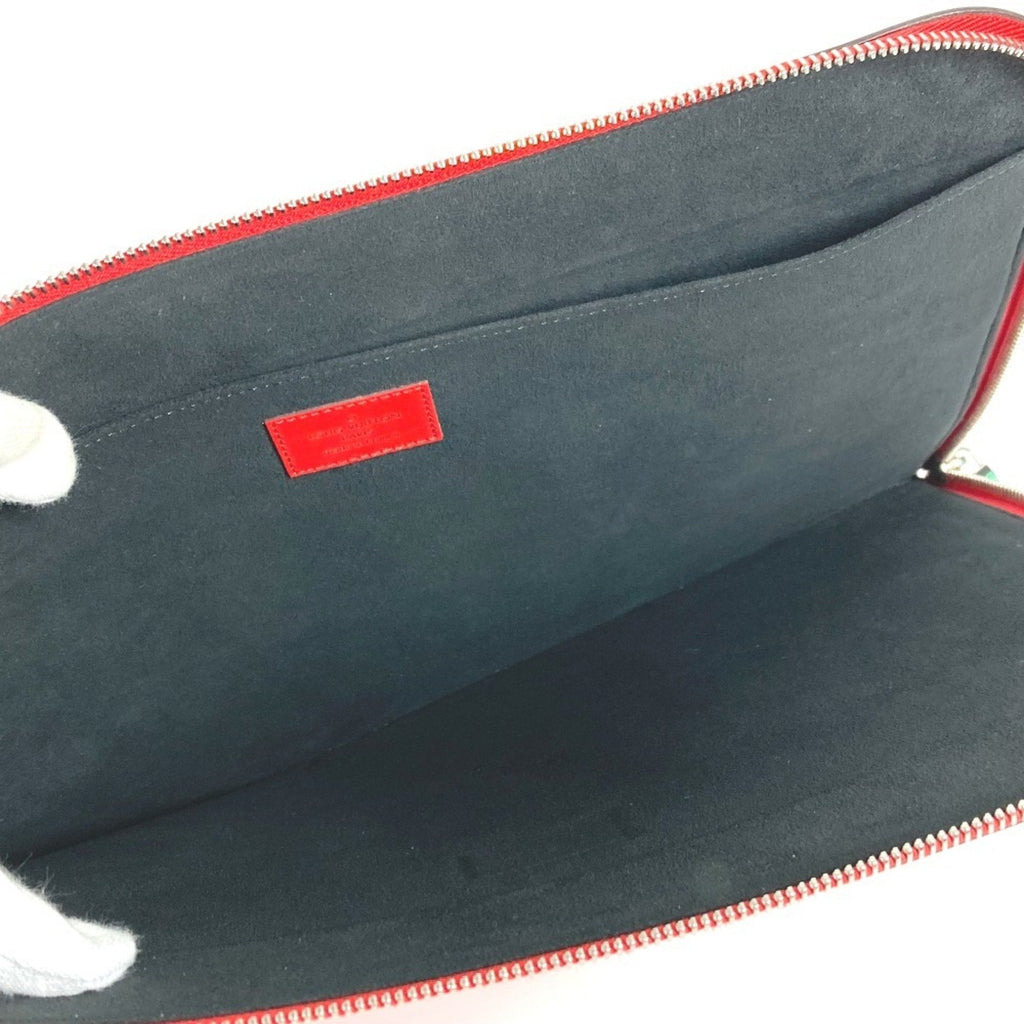 Louis Vuitton Red Color White Epi Leather Clutch Bag Pochette (Pre-Owned)