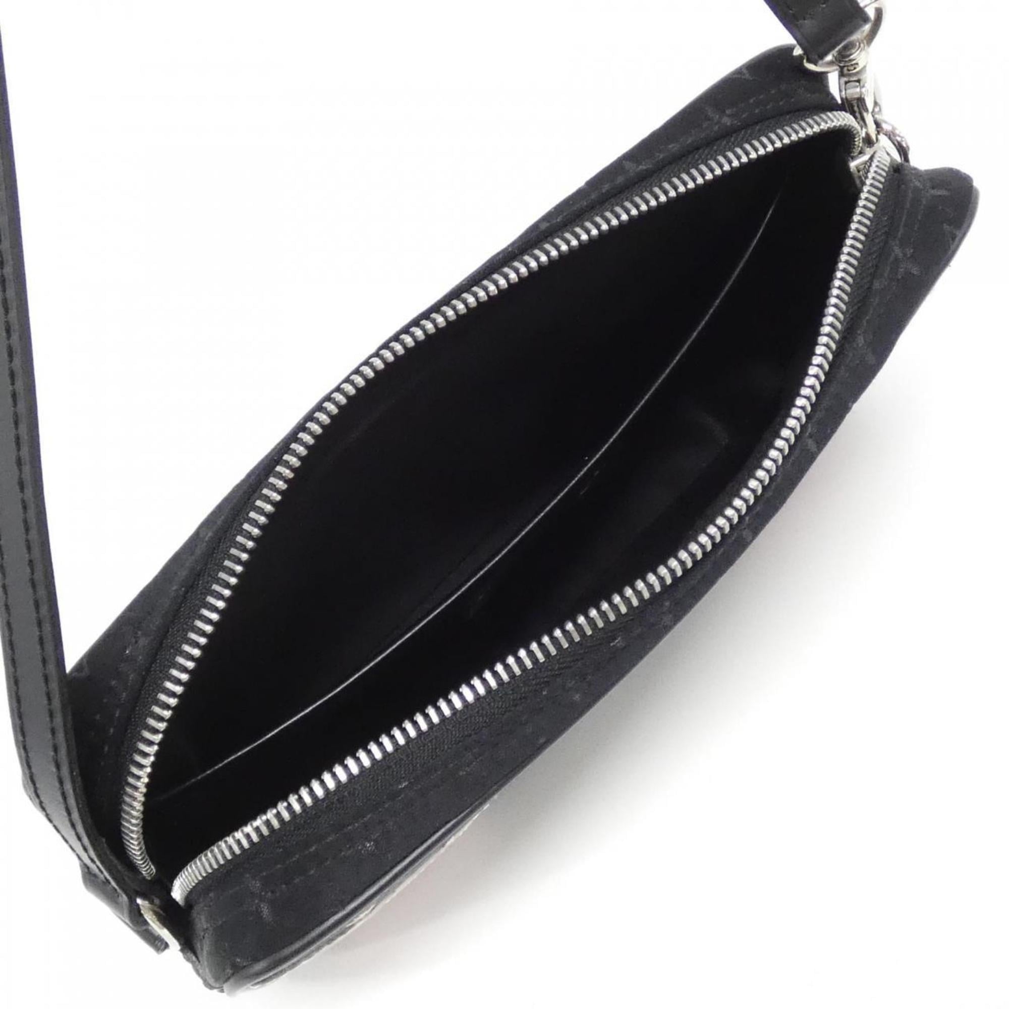 Louis Vuitton Black Satin Pochette Pouch (Pre-Owned)
