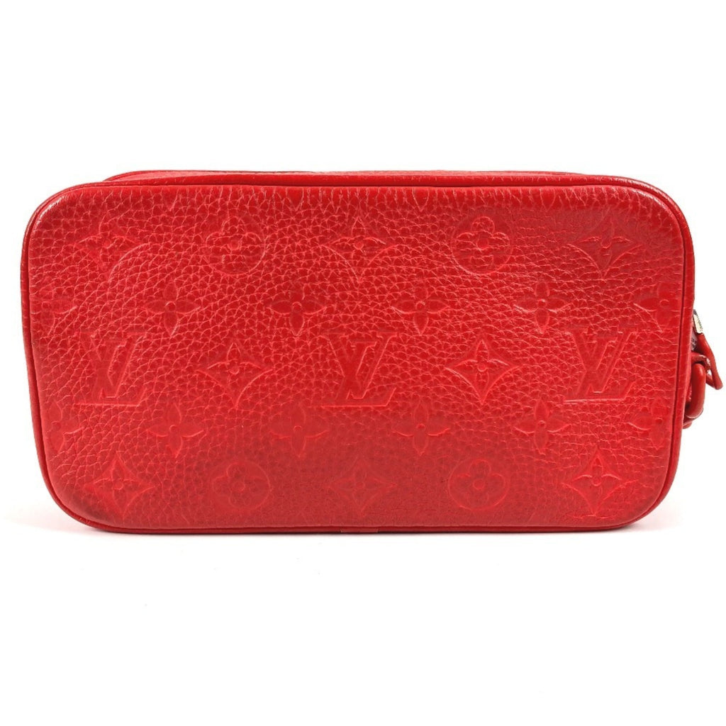 Louis Vuitton Red Color Monogram Empreinte Leather Clutch Bag (Pre-Owned)