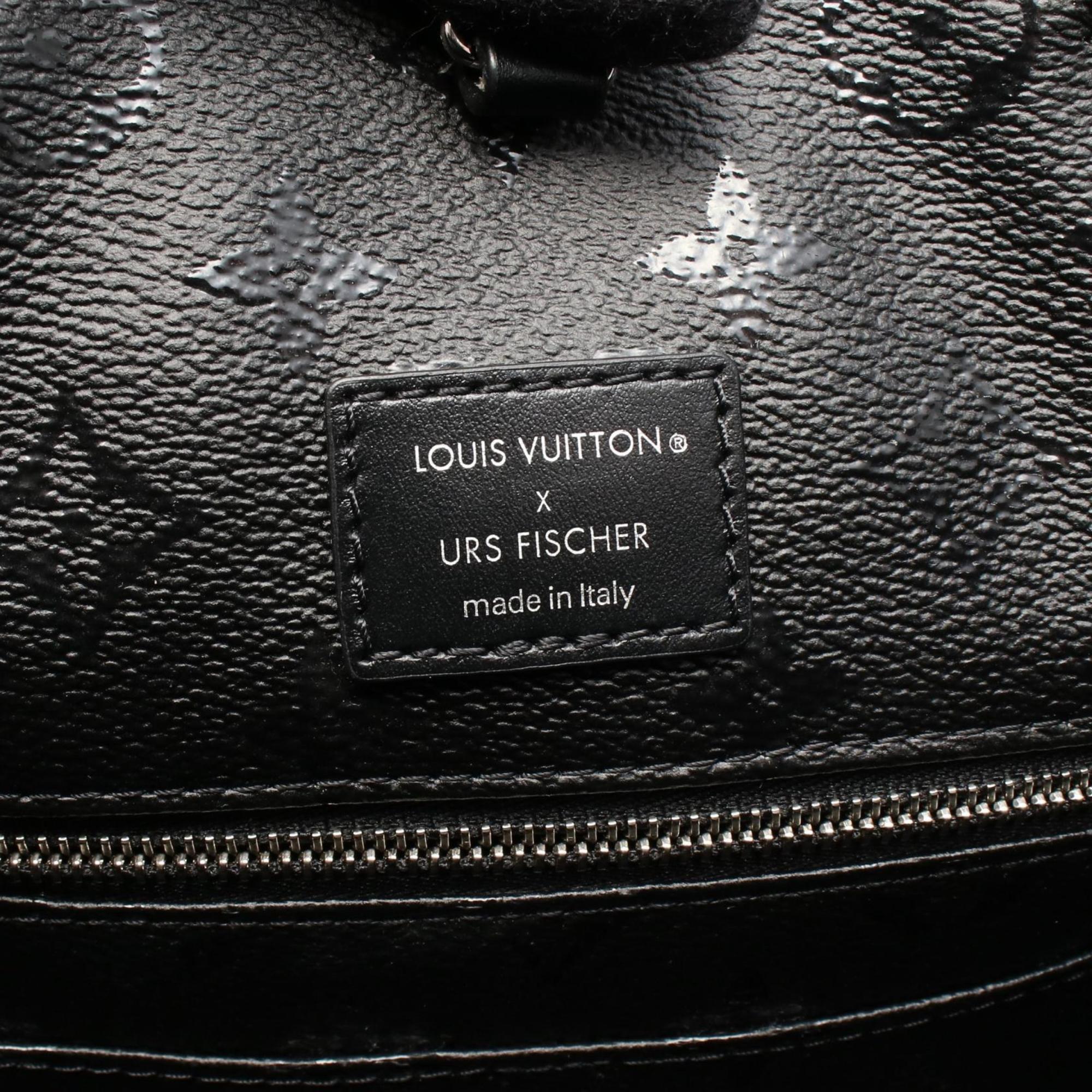 Louis Vuitton Black White Canvas Leather Tote Bag (Pre-Owned)