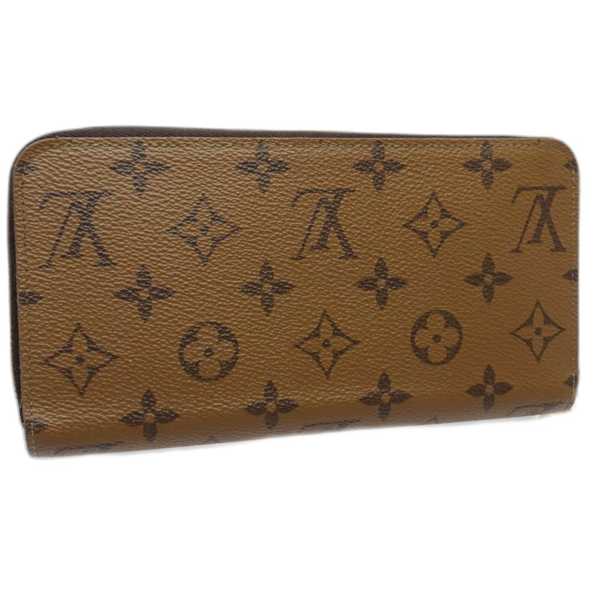 Louis Vuitton Monogram Reverse Brown Leather Long Wallet (Bi-Fold) (Pre-Owned)