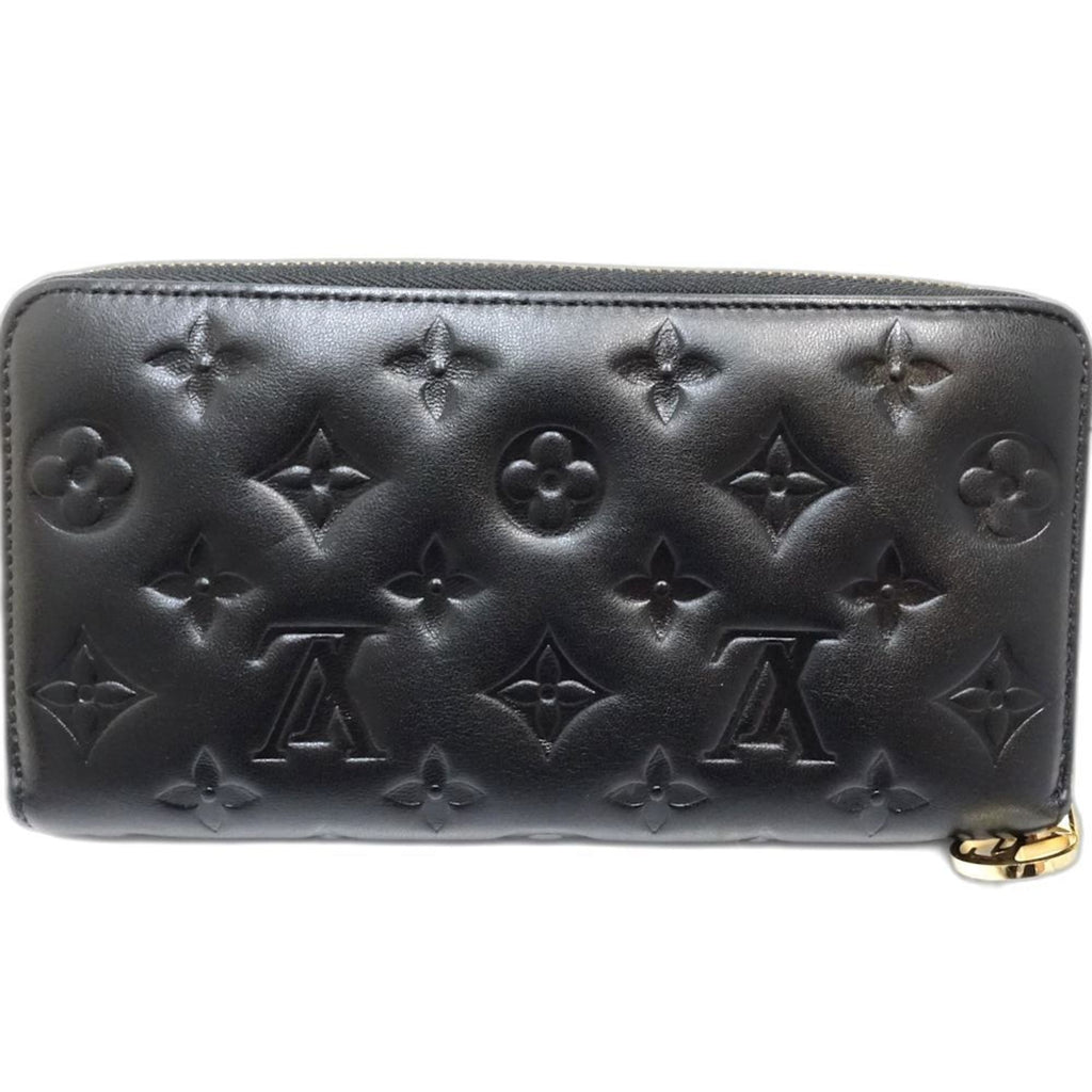 Louis Vuitton Noir Leather Long Wallet (Bi-Fold) (Pre-Owned)
