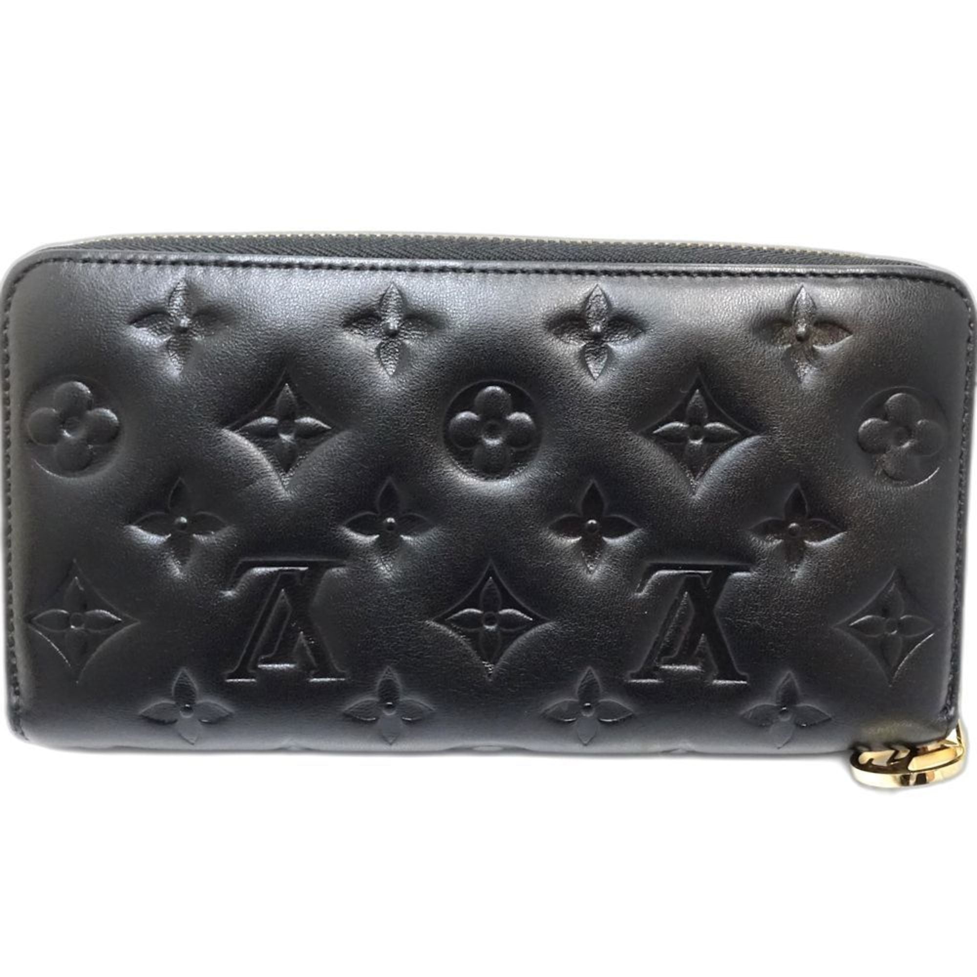 Louis Vuitton Noir Leather Long Wallet (Bi-Fold) (Pre-Owned)