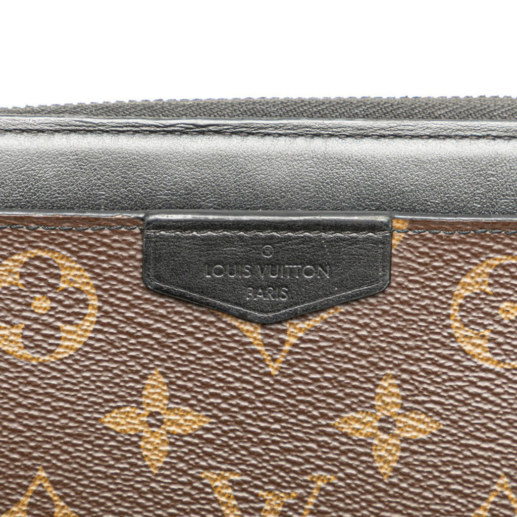 Louis Vuitton Monogram Macassar Black Brown Monogram Macassar Leather Coin Purse/Coin Case (Pre-Owned)