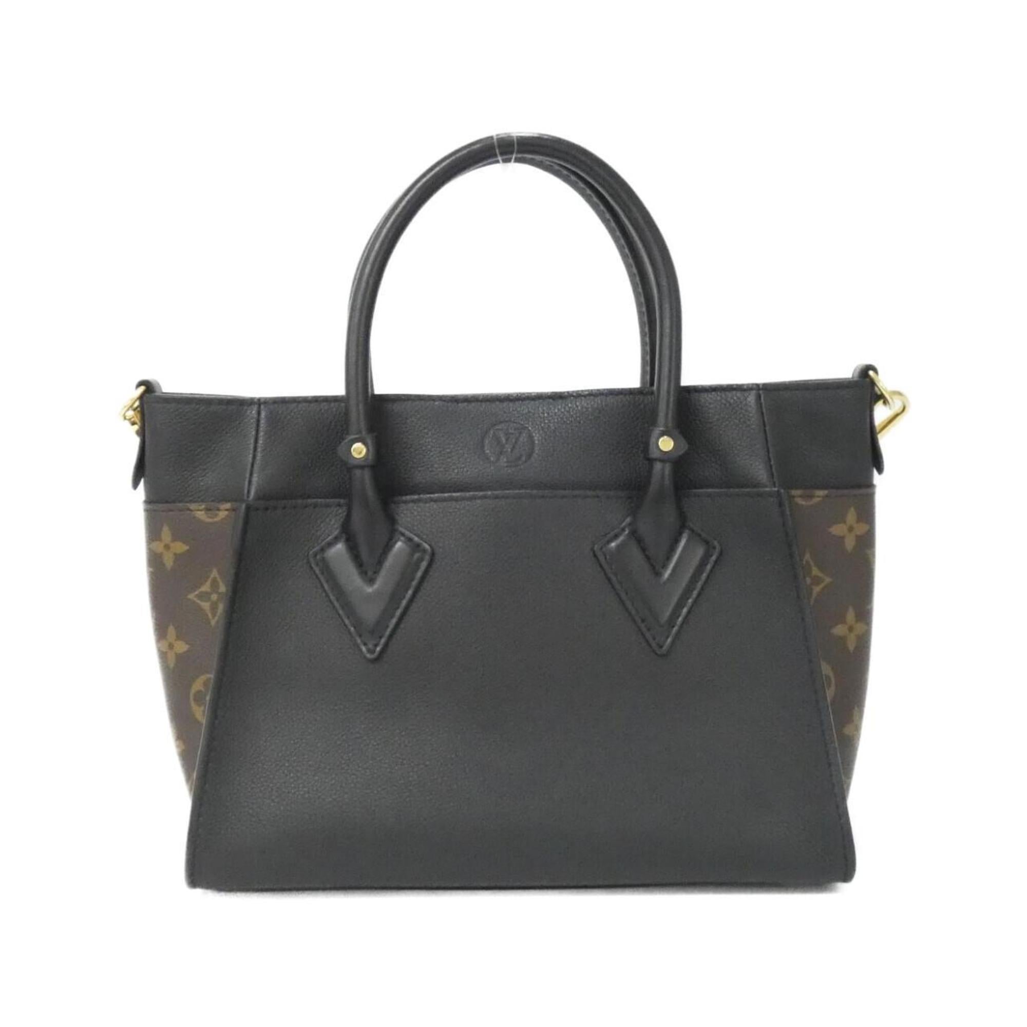 Louis Vuitton Black Coated Canvas Leather Handbag (Pre-Owned)
