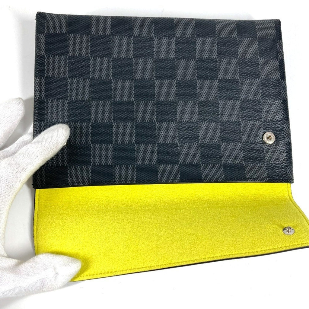 Louis Vuitton Black Blue Damier Graphite Clutch Bag Pouch (Pre-Owned)