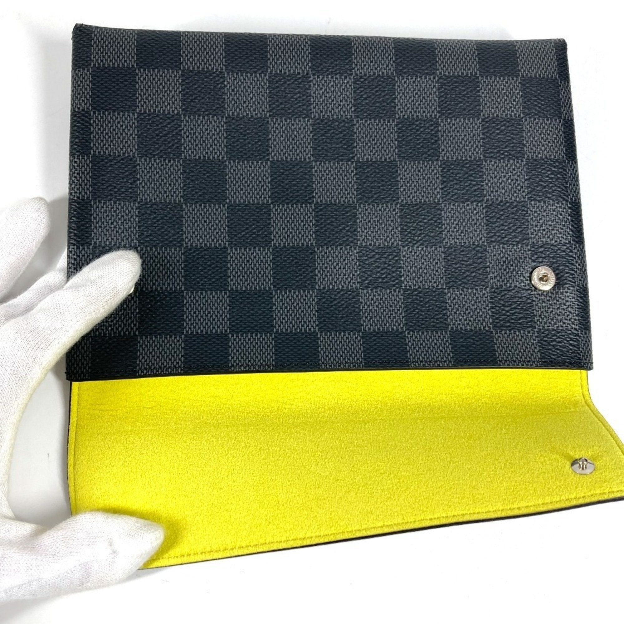 Louis Vuitton Black Blue Damier Graphite Clutch Bag Pouch (Pre-Owned)